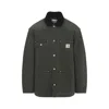 Carhartt Structured Organic Cotton Coat With Contrasting Collar In Gray
