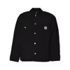 Carhartt Structured Short Coat With Button-up Front And Flap Pockets In Black