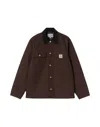 Carhartt Sturdy Dark Brown Jacket With Black Collar In Brown