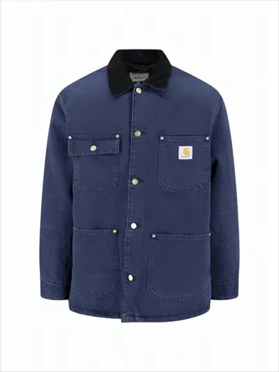 Carhartt Sturdy Dark Navy Cotton Casual Coat In Blue