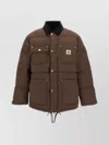 Carhartt Stylish Short Jacket Featuring Buttoned Pockets In Brown