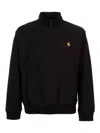 Carhartt American Script Cotton-blend Jersey Half-zip Sweatshirt In Black