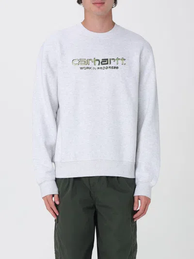 Carhartt Logo-print Graphic-print Sweatshirt In Gray