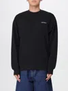 Carhartt Black Crewneck Sweatshirt With White Embroidered Logo In Black
