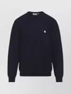 Carhartt Madison Cotton Sweater With Ribbed Cuffs And Hem In Blue