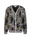 Carhartt Merton Cardigan Camo Duck Jacquard In Grey