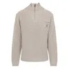 Carhartt Half-zip Knitted Pullover With Ribbed Texture In White