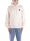 Carhartt Crewneck Sweater With Front Pocket And Hood In Undyed Bianco