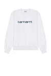 Carhartt Logo-embroidered Jersey Sweatshirt In Grey