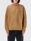 Carhartt Cotton Blend Crew Neck American Script Sweat In Beige