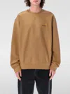 Carhartt Cotton Blend Crew Neck American Script Sweat In Beige