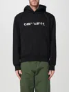 Carhartt Wip Logo Embroidered Drawstring Hoodie In Schwarz 1