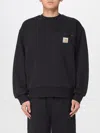 Carhartt Detroit Sweat Cotton Stone Washed Sweatshirts Black In Black