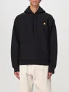 Carhartt Wip American Script Hooded Cotton Sweatshirt In Schwarz