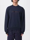 Carhartt Ribbed Crewneck Sweatshirt Featuring Lotus Embroidery In Blue