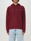 Carhartt American Script Hoodie In Burgunderrot