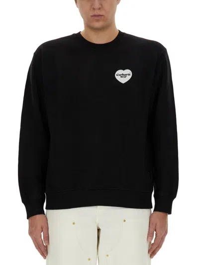 Carhartt Sweatshirt With Logo In Black/white