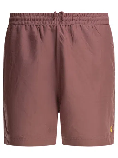 Carhartt Chase Swim Shorts In Pink