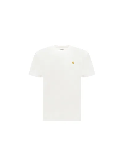Carhartt T-shirt In Bianco/oro