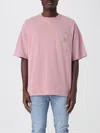 Carhartt Cotton Loose Fit T-shirt With Dropped Shoulders In Pink