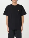 Carhartt Wip American Script Logo-embroidered Cotton T-shirt In Black
