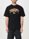 Carhartt Cotton Crew Neck T-shirt With Graphic Print In Black