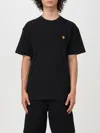 Carhartt Short Sleeve Chase T Shirt Dark Navy Gold In Black