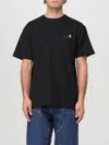 Carhartt Wip American Script Logo-embroidered Cotton T-shirt In Schwarz