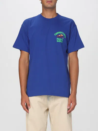 CARHARTT T-SHIRT CARHARTT WIP MEN COLOR BLUE,433824009