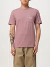 Carhartt Cotton Loose Fit T-shirt With Dropped Shoulders In Pink