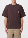 Carhartt Brown Round Neck Logo Patch T-shirt In Brown