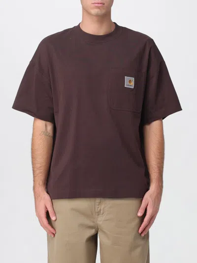 CARHARTT T-SHIRT CARHARTT WIP MEN COLOR BROWN,H41317032