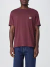 Carhartt Pocket Chest Crew Neck T-shirt In Burgundy