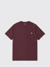 Carhartt T-shirt  Wip Men Color Grey In Burgundy