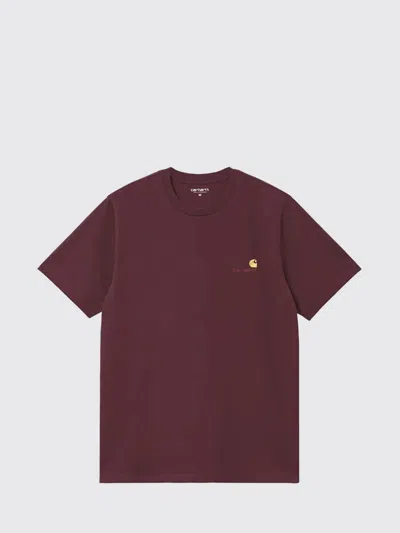 Carhartt T-shirt  Wip Men Color Grey In Burgundy