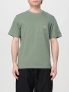 Carhartt Cotton T-shirt In Military Green With Pocket And Logo In Military