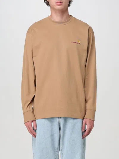 Carhartt Cotton Blend Crew Neck American Script Sweat In Nude
