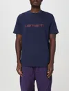 Carhartt Ribbed Crew Neck Cotton T-shirt In Navy