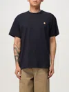 Carhartt Short Sleeve Chase T Shirt Dark Navy Gold In Blue