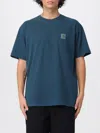 Carhartt Mens Deep Lagoon Vista Short-sleeves Cotton-jersey T-shirt In Blue