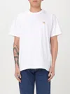 Carhartt Logo-embroidered Crew-neck T-shirt In Weiss