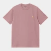 CARHARTT T-SHIRT CHASE GLASSY PINK / GOLD