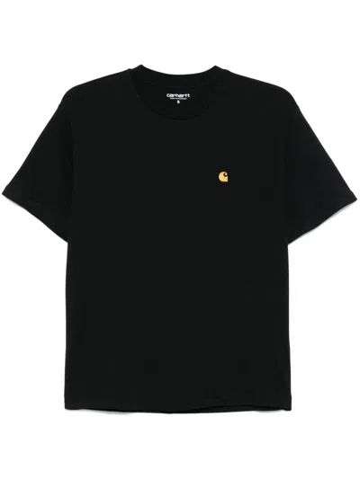 Carhartt Wip Main Logo Cotton T Shirt In Black