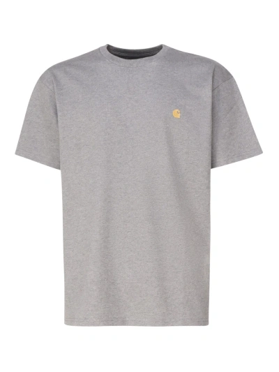 Carhartt T-shirt In Cotton With Logo In Contrasting Colour In Grey