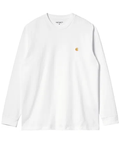 Carhartt T-shirt Ls Chase Uomo White