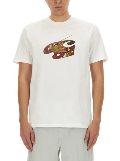 Carhartt Palette-print Cotton T-shirt In White