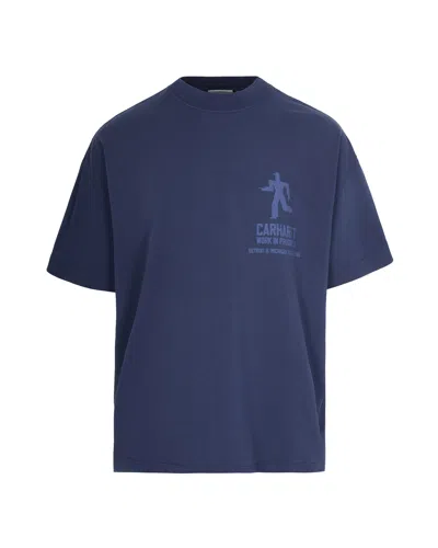 Carhartt T-shirt S/s Distance Jupiter In Blue