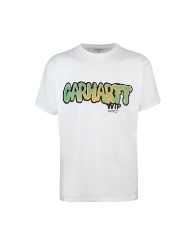 Carhartt Drip Logo-print T-shirt In 02xxwhite