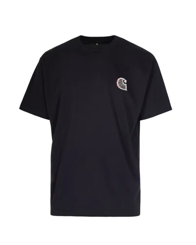 Carhartt T-shirt S/s Mind Your Head Black In Blue