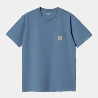 Carhartt T-shirt S/s Pocket Sorrent In Blue